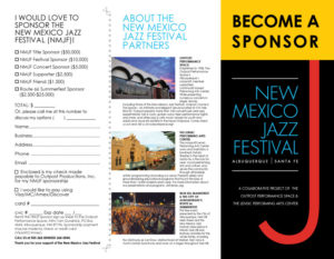 New Mexico Jazz Festival Sponsorship Brochure